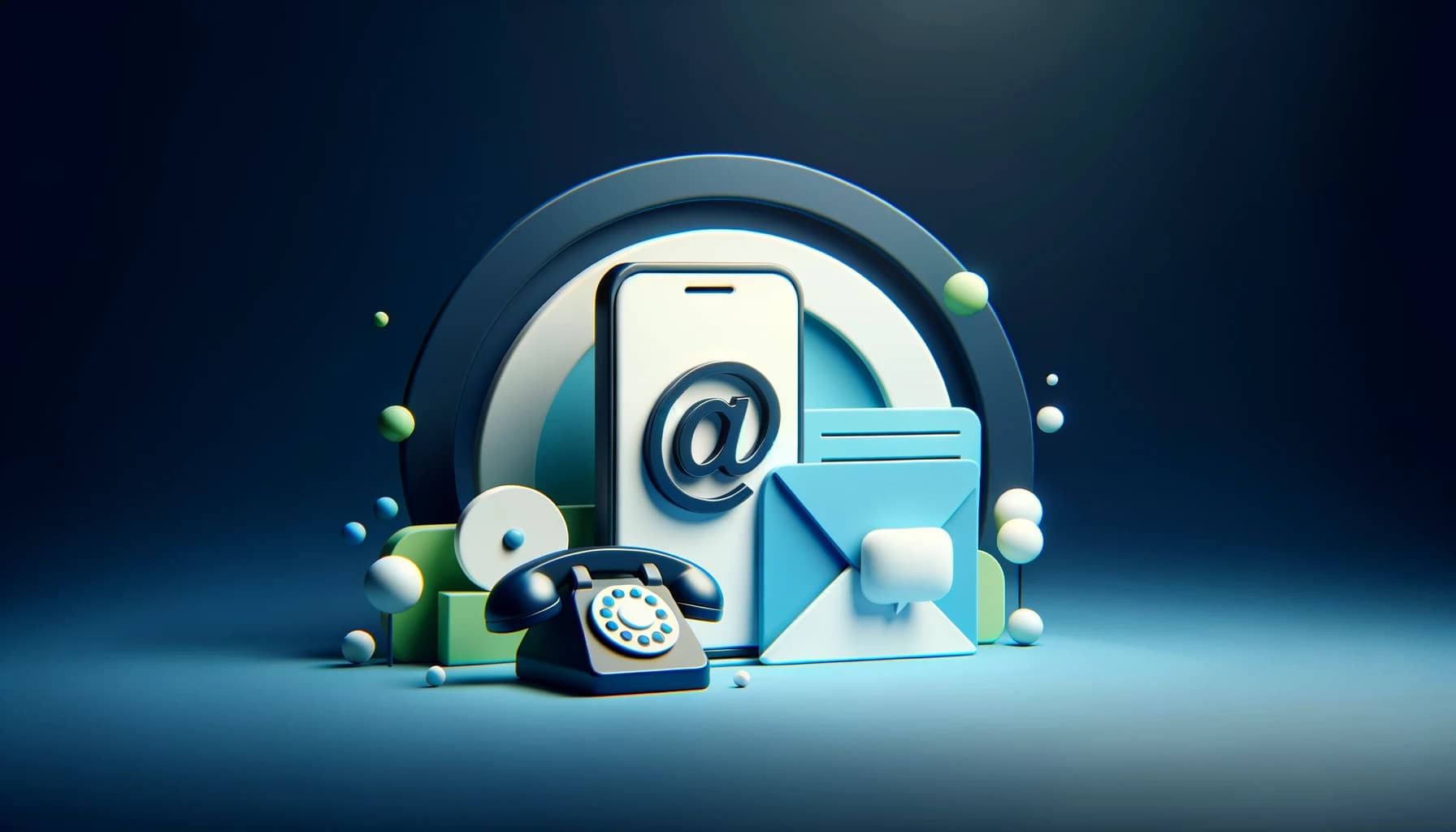 Phone, email, and message icons